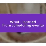 What I learned from scheduling events